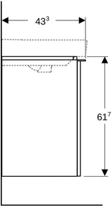 GEBERIT Smyle Wand-Waschtischunterschrank 53,6 cm Nussbaum mit 1 Tür links