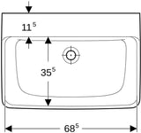 GEBERIT Renova Plan Waschtisch 55x44cm ohne Hahnloch & Überlauf, weiß – Unterbaufähig