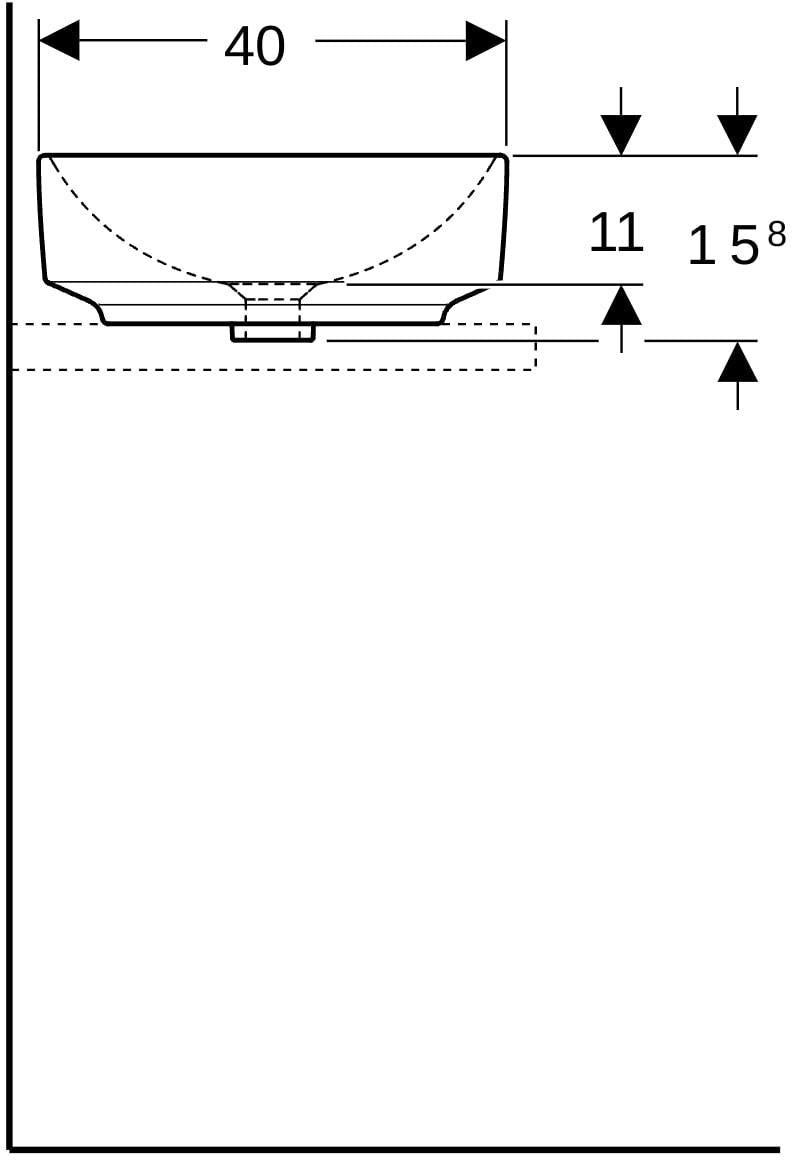 Geberit VariForm Aufsatzwaschtisch oval 55x40 cm, ohne Hahnloch, weiß KeraTect