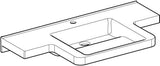 Geberit Renova Comfort Waschtisch 102x55 cm mit Ablagefläche, Hahnloch mittig, ohne Überlauf, weiß