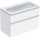 Geberit iCon Waschtischset 90 cm mit Unterschrank, 2 Schubladen, weiß hochglanz