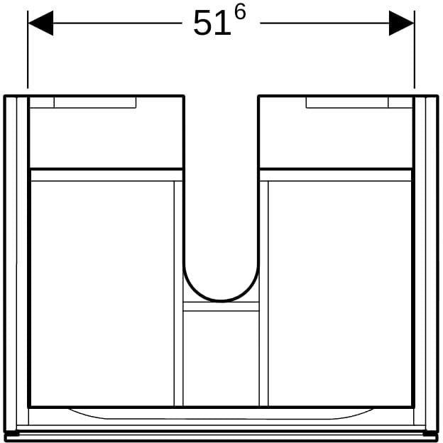 Geberit Xeno2 Unterschrank für Waschtisch, 1 Schublade, 58 cm, weiß hochglänzend, mit LED-Beleuchtung