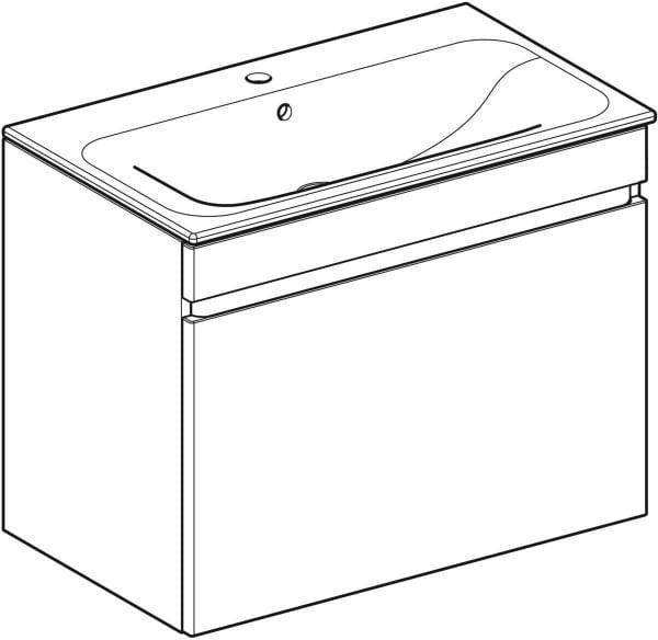 Geberit Renova Plan Waschtischset mit Unterschrank Nussbaum hell KeraTect 55 cm