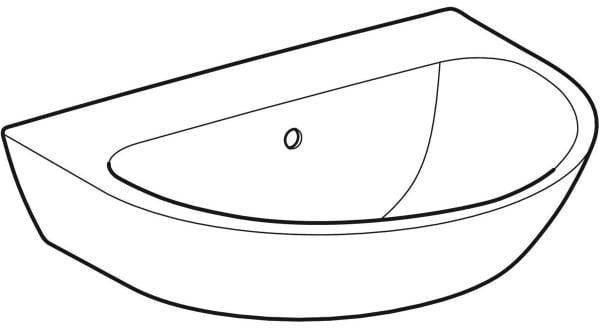 Geberit Renova Waschtisch 65x50 cm ohne Hahnloch, mit Überlauf, weiß – Wandmontage