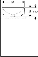 Geberit VariForm Aufsatz-Waschtisch 55x40 cm, weiß, KeraTect, ohne Hahnloch