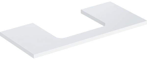 Geberit ONE Waschtischplatte 75x3x47 cm weiß hochglänzend mit mittigem Ausschnitt für Aufsatzwaschtisch