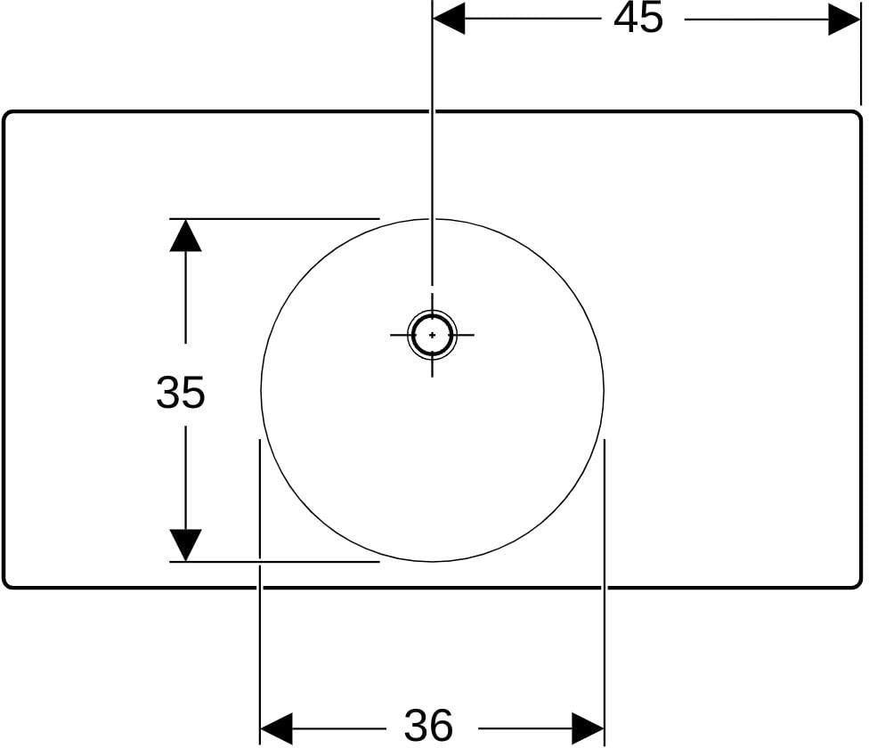 GEBERIT Preciosa II Waschtisch 90x50 cm mit Ablagefläche, ohne Hahnloch, ohne Überlauf, weiß