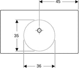 GEBERIT Preciosa II Waschtisch 90x50 cm mit Ablagefläche, ohne Hahnloch, ohne Überlauf, weiß