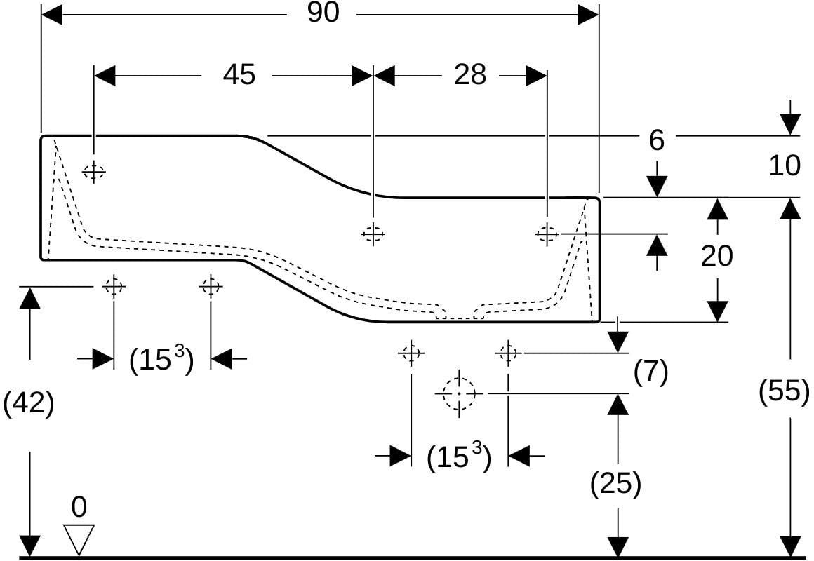 GEBERIT Bambini Spiel- und Waschlandschaft 900 mm mit 2 Waschplätzen, grün