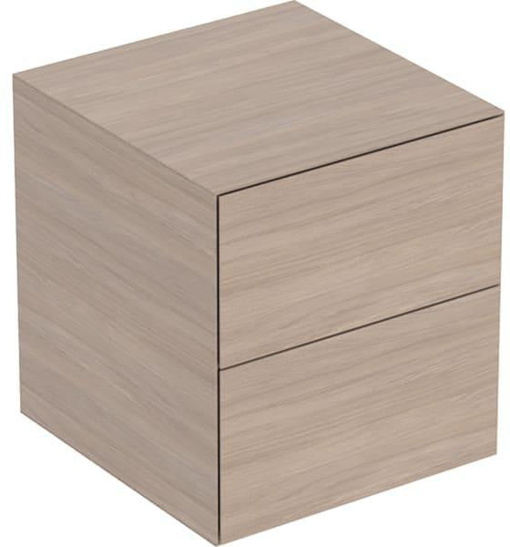 GEBERIT ONE Seitenschrank mit 2 Schubladen, 45 x 49,2 x 47 cm, weiß hochglänzend