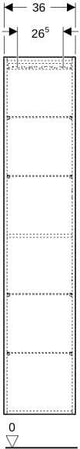 GEBERIT ONE Hochschrank 36 cm, 1 Tür, weiß hochglänzend, wandhängend, Soft-Close
