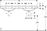 Geberit Preciosa Doppelwaschtisch 130x55 cm ohne Hahnloch, mit Überlauf, weiß