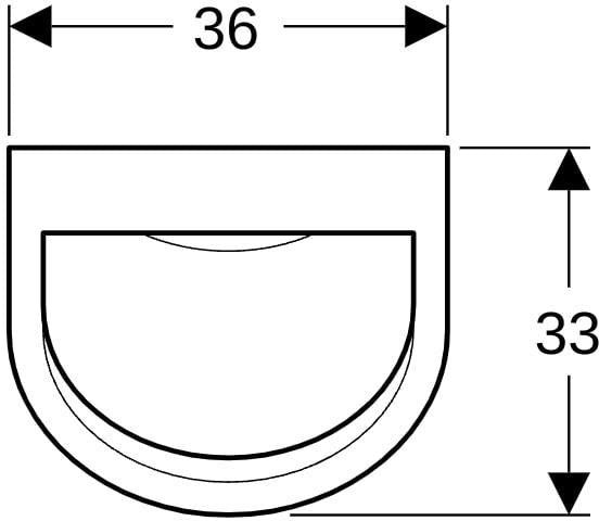 GEBERIT Flow Urinal weiß KeraTect – wandhängend, 1 Liter Spülvolumen, Zulauf hinten