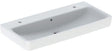 GEBERIT Renova Plan Aufsatzwaschtisch 100x48 cm, 2 Hahnlöcher, mit Überlauf, weiß