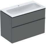 Geberit iCon Waschtischset 90 cm mit Unterschrank, 2 Schubladen, weiß hochglanz