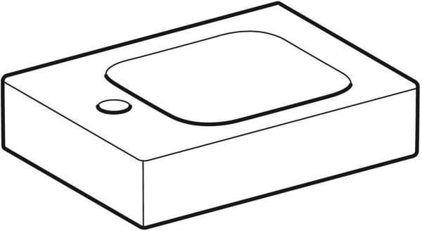 Geberit iCon Handwaschbecken 38x28 cm, Hahnloch rechts, ohne Überlauf, weiß