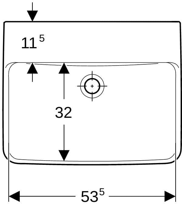 GEBERIT Renova Plan Waschtisch 55x44cm ohne Hahnloch & Überlauf, weiß – Unterbaufähig
