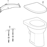 Geberit Renova Comfort Stand-WC Flachspüler erhöht, Abgang horizontal, weiß