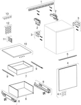 Geberit Acanto Seitenschrank 45,2 cm mit Schublade & Innenschublade, weiß matt – wandhängend