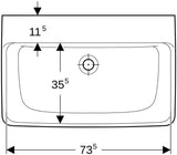 GEBERIT Renova Plan Waschtisch 55x44cm ohne Hahnloch & Überlauf, weiß – Unterbaufähig