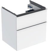 Geberit iCon Waschtischunterschrank 59,2 cm mit 2 Schubladen, weiß hochglanz – wandhängend