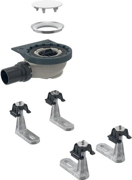 Geberit Duschwannenablauf mit 4 Füßen für Setaplano, Sperrwasserhöhe 50 mm, d50