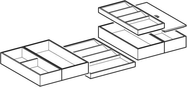Geberit Schubladeneinsatz-Set für obere Schublade, Breite 120 cm, aus Bambus
