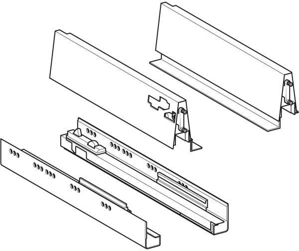 GEBERIT Schubladenschienen für Xeno2 Waschtisch-Unterschrank, Länge 35 cm