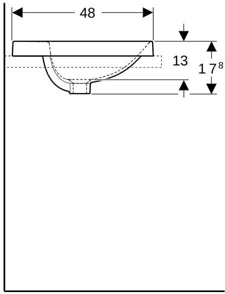 Geberit VariForm Einbauwaschtisch oval 60x48 cm mit Hahnlochbank, weiß