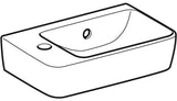 Geberit Renova Compact Handwaschbecken 40x25 cm, Hahnloch links, weiß – mit Überlauf
