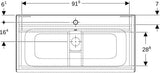 Geberit Renova Plan Waschtisch-Set mit Unterschrank, 55 cm, Nussbaum hickory hell