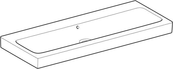 Geberit iCon Doppelwaschtisch 120 cm weiß, 2 Hahnlöcher, mit Überlauf, wandmontiert