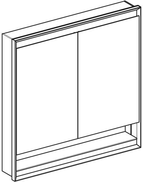 Geberit ONE Spiegelschrank mit Nische & ComfortLight, 2 Türen, 75x90x15 cm, weiß