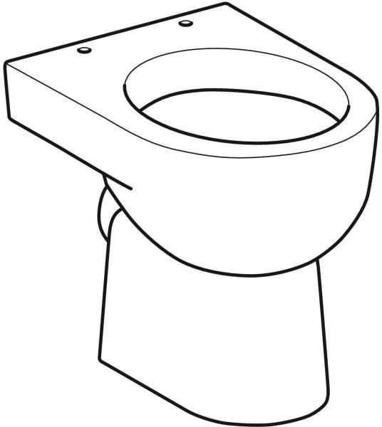 GEBERIT Renova Stand-WC Flachspüler, weiß KeraTect, Abgang horizontal