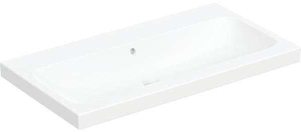 Geberit iCon Light Waschtisch 60x48cm ohne Hahnloch, mit Überlauf, weiß – Wandmontage