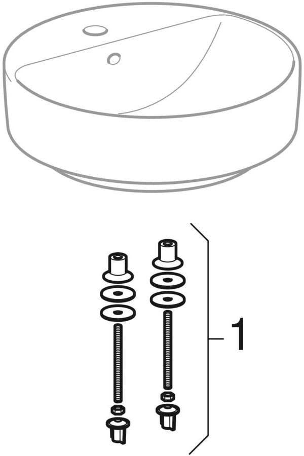 Geberit VariForm Aufsatzwaschtisch elliptisch 50x40 cm mit Hahnloch und KeraTect in Weiß