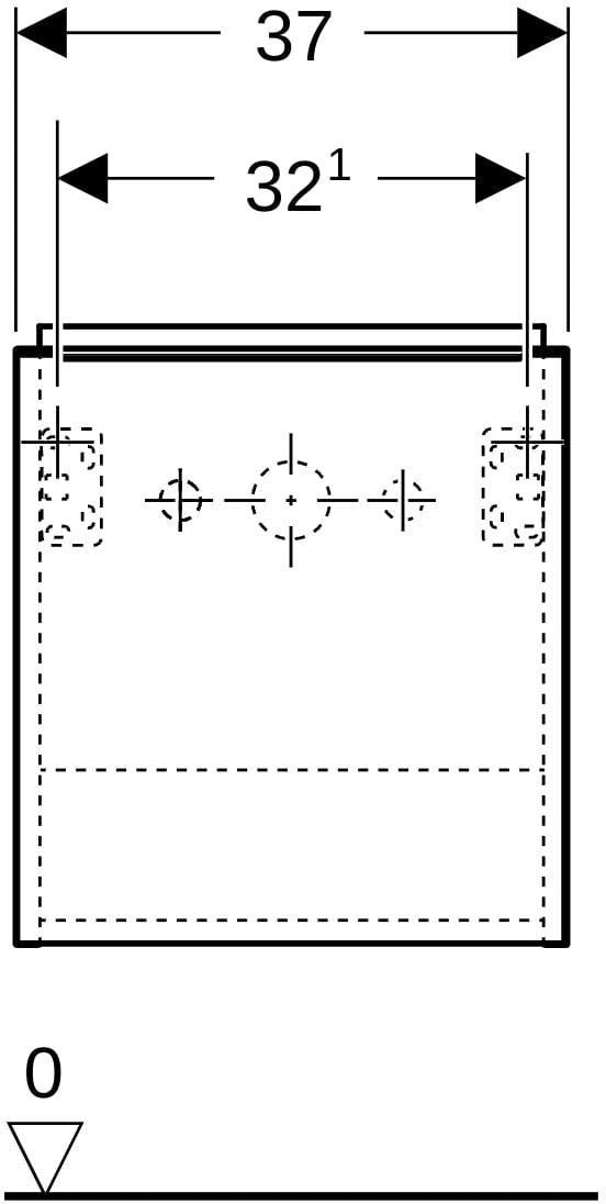 Geberit iCon Unterschrank für Handwaschbecken, 1 Tür rechts, 37 cm, weiß hochglänzend