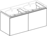 Geberit Acanto Unterschrank für Doppelwaschtisch – 2 Schubladen, 119 cm, Weiß Hochglanz