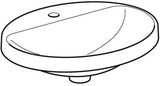 Geberit VariForm Einbauwaschtisch oval 50x45 cm mit Hahnlochbank und KeraTect in Weiß