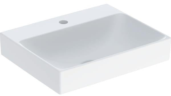 Geberit ONE Aufsatzwaschtisch 50x41 cm rechteckig mit Hahnloch, ohne Überlauf, weiß KeraTect