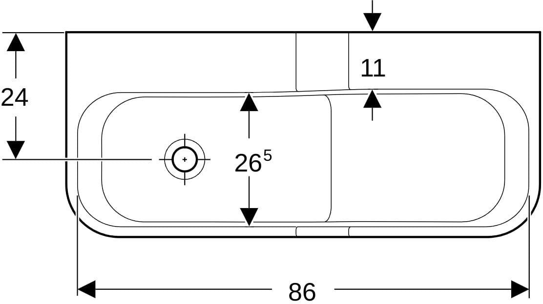 Geberit Bambini Spiel- und Waschlandschaft 90 cm, 2 Waschplätze, ohne Hahnloch, grün