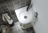 GEBERIT Renova Compact Eckhandwaschbecken 45x39,5 cm weiß mit Hahnloch und Überlauf