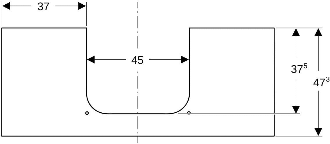Geberit ONE Waschtischplatte 120 cm Marmoroptik weiß matt mit Ausschnitt für Aufsatzwaschtisch