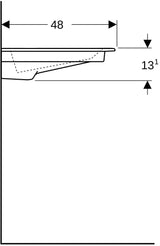 Geberit ONE Möbelwaschtisch 90x48 cm CleanDrain mit KeraTect, Ablage rechts, ohne Überlauf