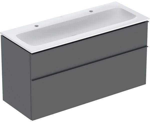 Geberit iCon Waschtischset 120 cm mit Unterschrank, 2 Schubladen, weiß hochglanz, KeraTect