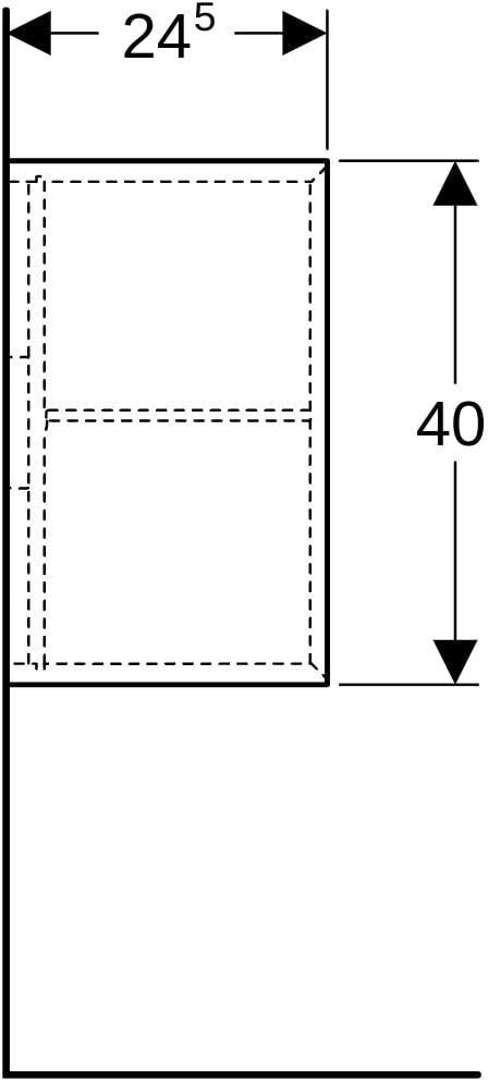 Geberit iCon Seitenelement wandhängend 37x40x24,5cm weiß hochglanz