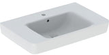 Geberit Renova Plan Aufsatz-Waschtisch 75x48 cm mit Ablagefläche, Hahnloch und Überlauf in Weiß