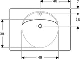 Geberit Preciosa Waschtisch 80x55 cm mit Ablagefläche, Hahnlochbank und KeraTect in Weiß