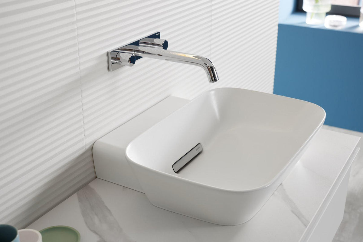 Geberit ONE Aufsatzwaschtisch 50x42,5 cm mit CleanDrain, KeraTect, weiß – ohne Hahnloch
