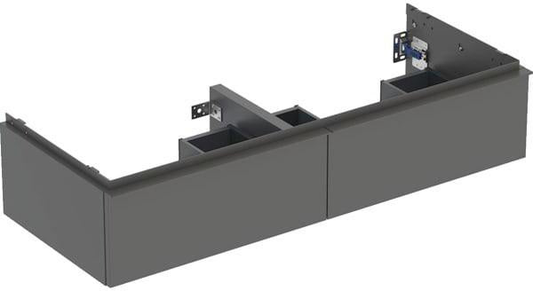 Geberit iCon Unterschrank für Doppelwaschtisch, 2 Schubladen, 118,4 cm, weiß hochglänzend